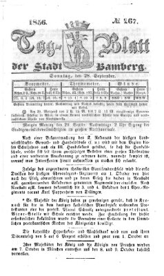 Tag-Blatt der Stadt Bamberg (Bamberger Tagblatt) Sonntag 28. September 1856