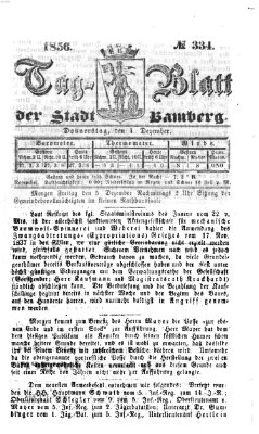 Tag-Blatt der Stadt Bamberg (Bamberger Tagblatt) Donnerstag 4. Dezember 1856