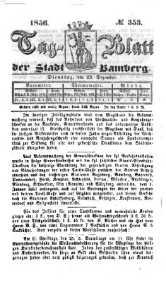 Tag-Blatt der Stadt Bamberg (Bamberger Tagblatt) Dienstag 23. Dezember 1856