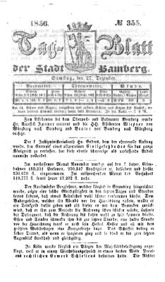 Tag-Blatt der Stadt Bamberg (Bamberger Tagblatt) Samstag 27. Dezember 1856