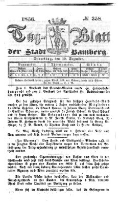 Tag-Blatt der Stadt Bamberg (Bamberger Tagblatt) Dienstag 30. Dezember 1856