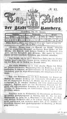 Tag-Blatt der Stadt Bamberg (Bamberger Tagblatt) Samstag 17. Januar 1857