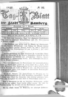 Tag-Blatt der Stadt Bamberg (Bamberger Tagblatt) Sonntag 1. Februar 1857
