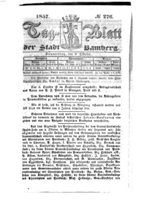 Tag-Blatt der Stadt Bamberg (Bamberger Tagblatt) Donnerstag 8. Oktober 1857