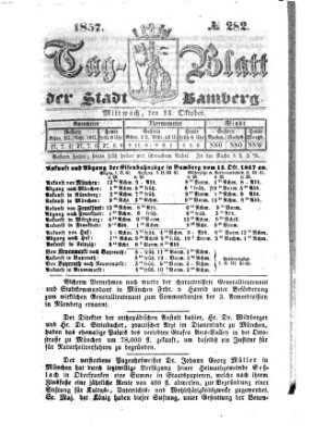Tag-Blatt der Stadt Bamberg (Bamberger Tagblatt) Mittwoch 14. Oktober 1857