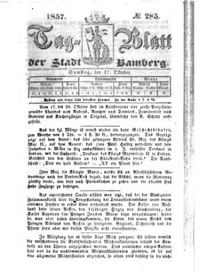 Tag-Blatt der Stadt Bamberg (Bamberger Tagblatt) Samstag 17. Oktober 1857