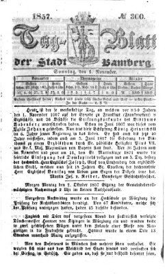 Tag-Blatt der Stadt Bamberg (Bamberger Tagblatt) Sonntag 1. November 1857