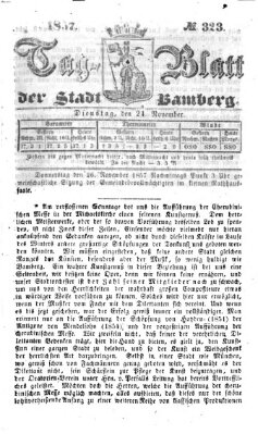 Tag-Blatt der Stadt Bamberg (Bamberger Tagblatt) Dienstag 24. November 1857