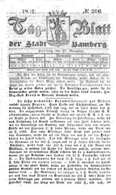 Tag-Blatt der Stadt Bamberg (Bamberger Tagblatt) Freitag 27. November 1857