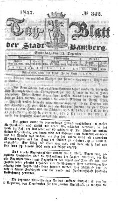 Tag-Blatt der Stadt Bamberg (Bamberger Tagblatt) Sonntag 13. Dezember 1857