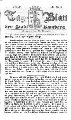 Tag-Blatt der Stadt Bamberg (Bamberger Tagblatt) Sonntag 20. Dezember 1857