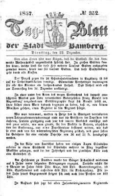 Tag-Blatt der Stadt Bamberg (Bamberger Tagblatt) Dienstag 22. Dezember 1857