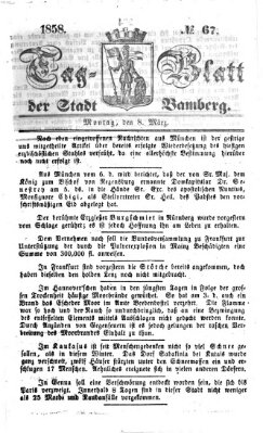 Tag-Blatt der Stadt Bamberg (Bamberger Tagblatt) Montag 8. März 1858