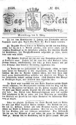 Tag-Blatt der Stadt Bamberg (Bamberger Tagblatt) Dienstag 9. März 1858