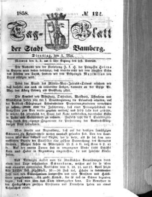 Tag-Blatt der Stadt Bamberg (Bamberger Tagblatt) Dienstag 4. Mai 1858