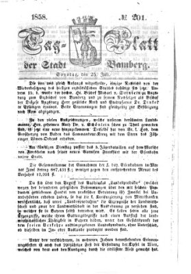Tag-Blatt der Stadt Bamberg (Bamberger Tagblatt) Sonntag 25. Juli 1858