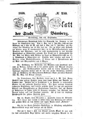 Tag-Blatt der Stadt Bamberg (Bamberger Tagblatt) Sonntag 12. September 1858