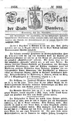 Tag-Blatt der Stadt Bamberg (Bamberger Tagblatt) Sonntag 21. November 1858