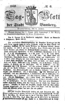 Tag-Blatt der Stadt Bamberg (Bamberger Tagblatt) Donnerstag 6. Januar 1859