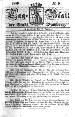 Tag-Blatt der Stadt Bamberg (Bamberger Tagblatt) Sonntag 9. Januar 1859