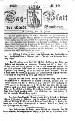 Tag-Blatt der Stadt Bamberg (Bamberger Tagblatt) Mittwoch 19. Januar 1859