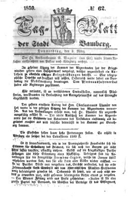 Tag-Blatt der Stadt Bamberg (Bamberger Tagblatt) Donnerstag 3. März 1859