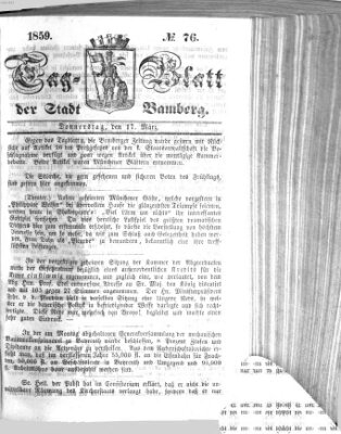 Tag-Blatt der Stadt Bamberg (Bamberger Tagblatt) Donnerstag 17. März 1859
