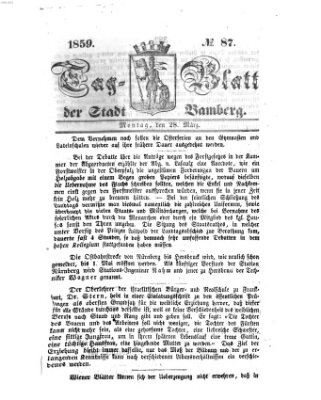 Tag-Blatt der Stadt Bamberg (Bamberger Tagblatt) Montag 28. März 1859