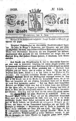 Tag-Blatt der Stadt Bamberg (Bamberger Tagblatt) Samstag 4. Juni 1859