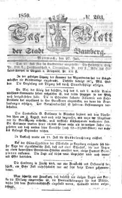 Tag-Blatt der Stadt Bamberg (Bamberger Tagblatt) Mittwoch 27. Juli 1859