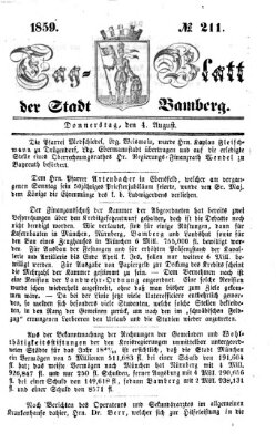 Tag-Blatt der Stadt Bamberg (Bamberger Tagblatt) Donnerstag 4. August 1859