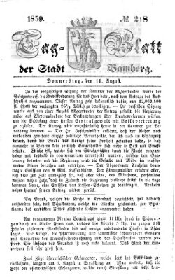 Tag-Blatt der Stadt Bamberg (Bamberger Tagblatt) Donnerstag 11. August 1859
