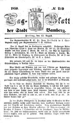Tag-Blatt der Stadt Bamberg (Bamberger Tagblatt) Freitag 12. August 1859