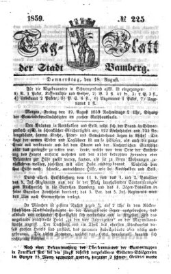Tag-Blatt der Stadt Bamberg (Bamberger Tagblatt) Donnerstag 18. August 1859