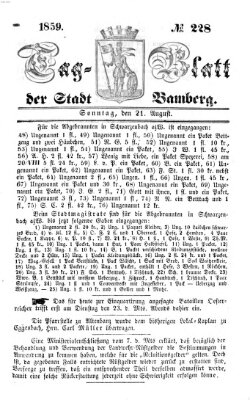 Tag-Blatt der Stadt Bamberg (Bamberger Tagblatt) Sonntag 21. August 1859