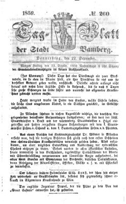 Tag-Blatt der Stadt Bamberg (Bamberger Tagblatt) Donnerstag 22. September 1859