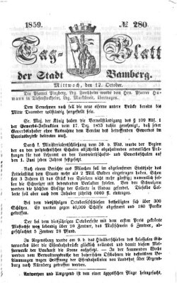 Tag-Blatt der Stadt Bamberg (Bamberger Tagblatt) Mittwoch 12. Oktober 1859