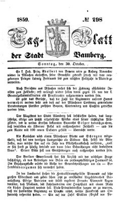 Tag-Blatt der Stadt Bamberg (Bamberger Tagblatt) Sonntag 30. Oktober 1859