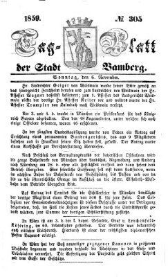 Tag-Blatt der Stadt Bamberg (Bamberger Tagblatt) Sonntag 6. November 1859