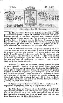 Tag-Blatt der Stadt Bamberg (Bamberger Tagblatt) Sonntag 13. November 1859