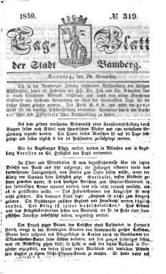 Tag-Blatt der Stadt Bamberg (Bamberger Tagblatt) Sonntag 20. November 1859