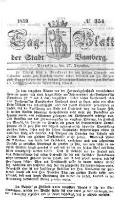 Tag-Blatt der Stadt Bamberg (Bamberger Tagblatt) Dienstag 27. Dezember 1859