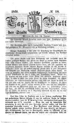 Tag-Blatt der Stadt Bamberg (Bamberger Tagblatt) Mittwoch 18. Januar 1860
