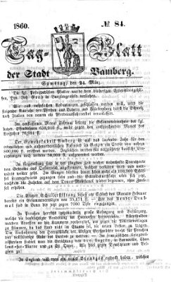 Tag-Blatt der Stadt Bamberg (Bamberger Tagblatt) Samstag 24. März 1860