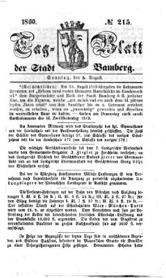 Tag-Blatt der Stadt Bamberg (Bamberger Tagblatt) Sonntag 5. August 1860