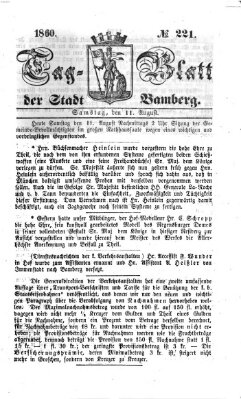 Tag-Blatt der Stadt Bamberg (Bamberger Tagblatt) Samstag 11. August 1860