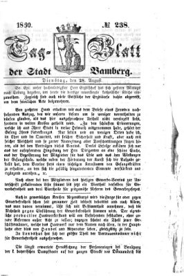 Tag-Blatt der Stadt Bamberg (Bamberger Tagblatt) Dienstag 28. August 1860