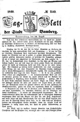 Tag-Blatt der Stadt Bamberg (Bamberger Tagblatt) Donnerstag 30. August 1860