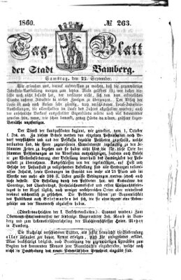 Tag-Blatt der Stadt Bamberg (Bamberger Tagblatt) Samstag 22. September 1860