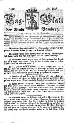 Tag-Blatt der Stadt Bamberg (Bamberger Tagblatt) Donnerstag 27. September 1860